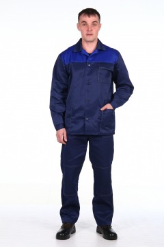 Костюм  Стандарт  ткань смесовая (куртка+ брюки) синий+василек 