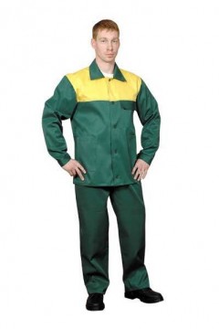 Костюм  Стандарт  ткань смесовая (куртка+ брюки) зеленый+желтый 