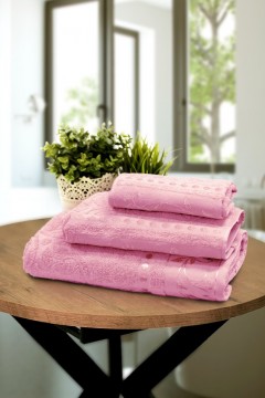 Набор махровых полотенец &quot;Жаккард розовый&quot;