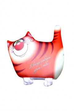 Антистрессовая подушка-игрушка &quot;Звери Улыбки&quot; маленькие (кот рыжий)