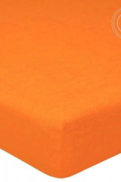 Махровая  простынь на резинке-Апельсин