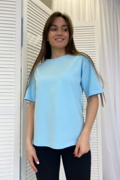 Д-Женская футболка голубая оверсайз ОС00247