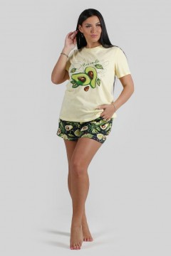 М-Пижама женская с шортами Авокадо арт. ПЖ-9
