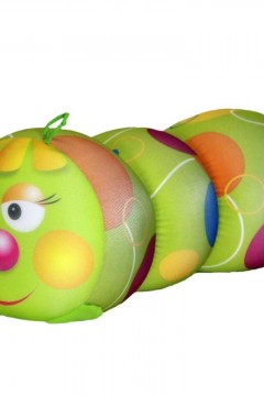 Антистрессовая игрушка-валик &quot;Гусеница&quot; малая (Зеленый круг)