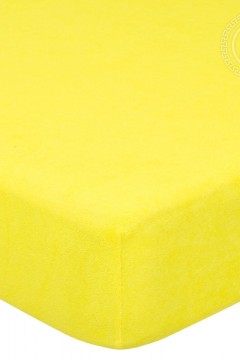 Махровая  простынь на резинке-Лимон