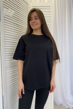 Д-Женская футболка черная оверсайз ОС00212-2