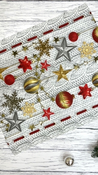 Полотенце рогожка 50х60 Новогодняя звезда