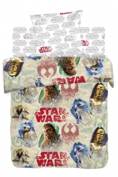 Детское постельное белье 1.5сп поплин Star Wars Чубакка и Дроиды